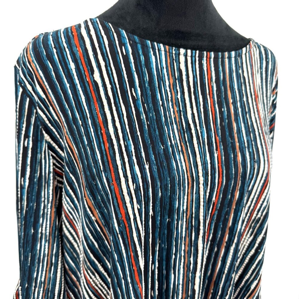Cocomo Striped Tunic Top Womens 2X Bell Sleeve Stretch Multicolor Comfort‎ Party